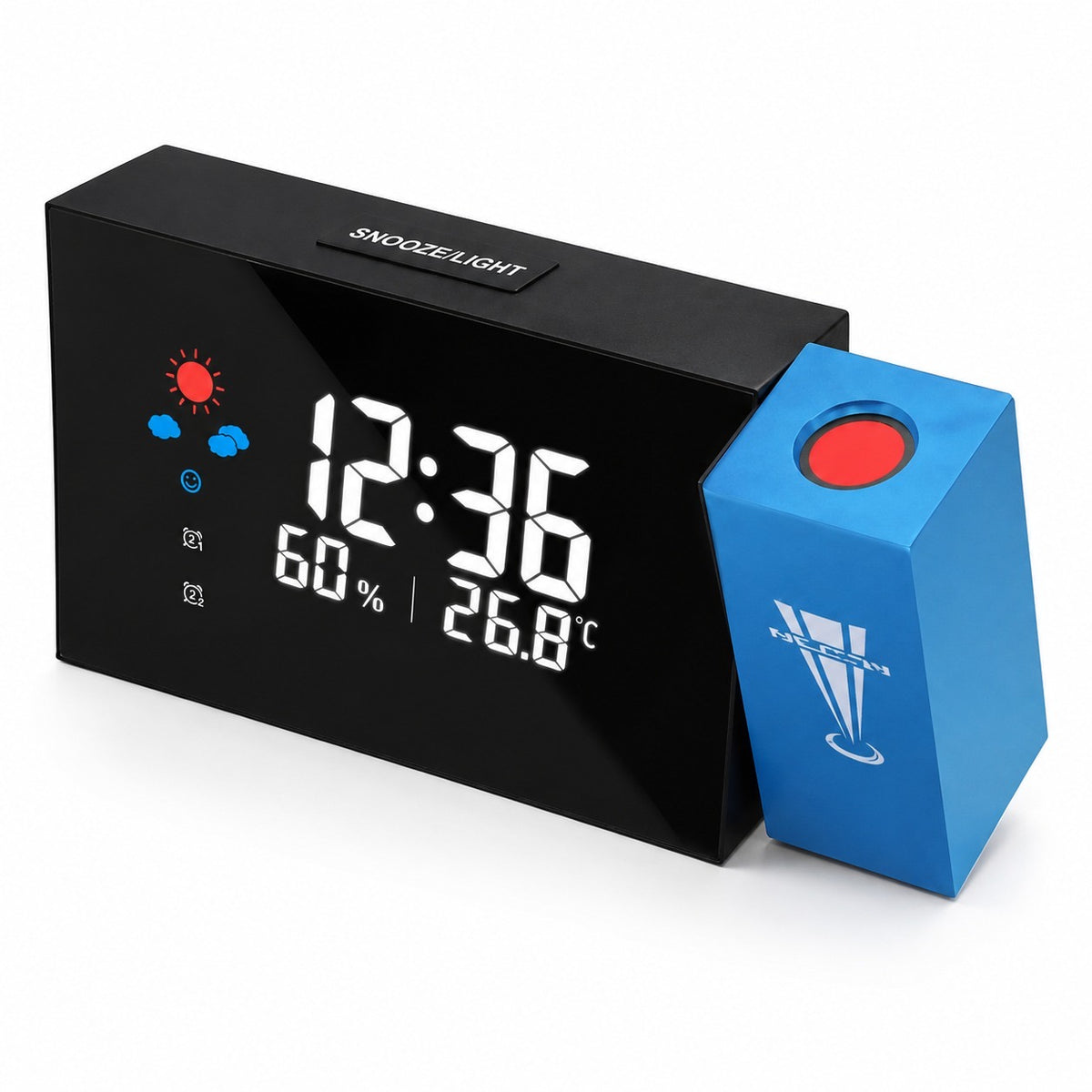 Reloj Despertador Digital con Proyector y Estación Meteorológica