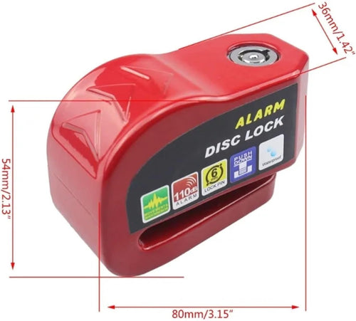 Candado de Disco para Moto con Alarma Antirrobo
