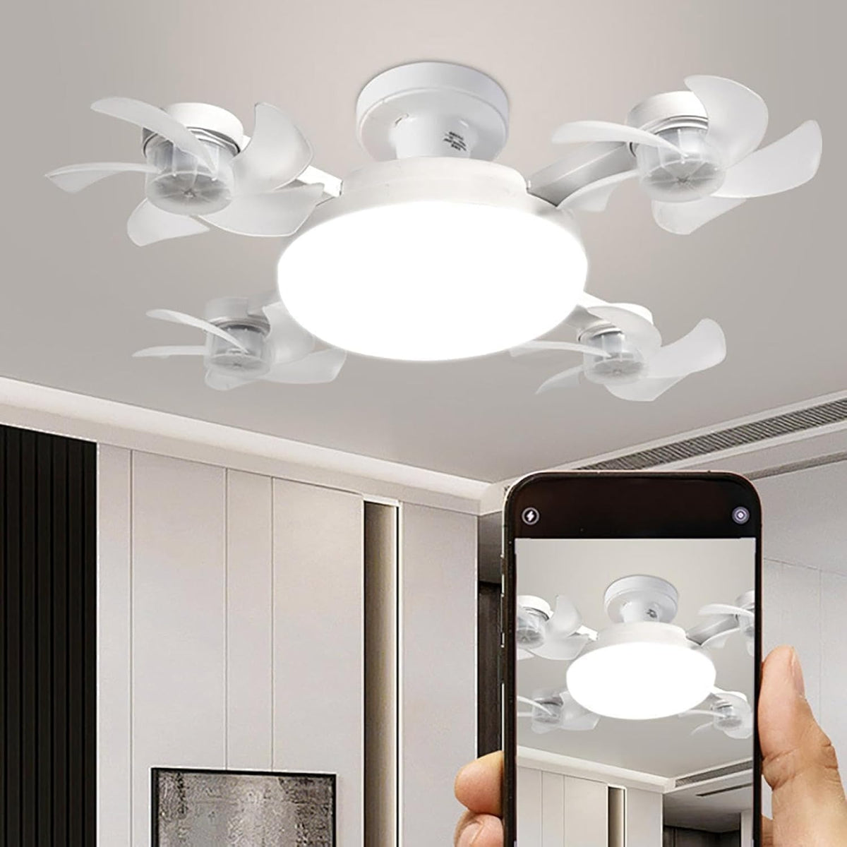 Lámpara LED con Ventilador Integrado 2 en 1